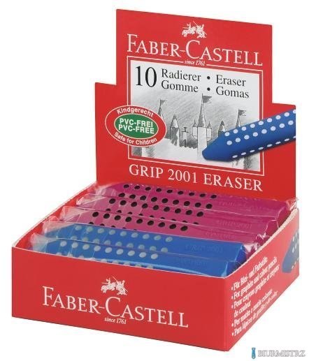 Gumka trójkatna czerwono-niebieska GRIP 2001 (10 szt.) FABER CASTELL 187101 Gumka trójkatna czerwono-niebieska GRIP 2001 (10 szt.) FABER CASTELL 187101