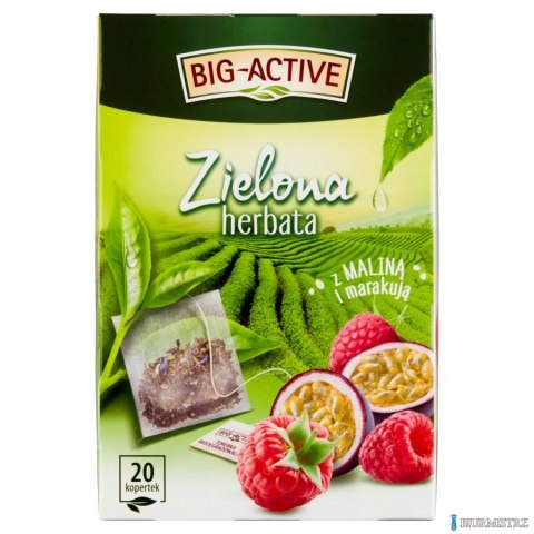 Herbata BIG-ACTIVE MALINA-MARAKUJA zielona 20 kopert/30g Herbata BIG-ACTIVE MALINA-MARAKUJA zielona 20 kopert/30g
