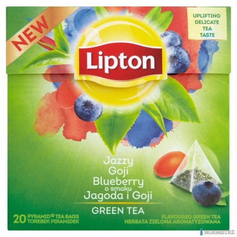 Herbata LIPTON PIRAMID JAGODA i GOJI (20 saszetek) zielona Herbata LIPTON PIRAMID JAGODA i GOJI (20 saszetek) zielona