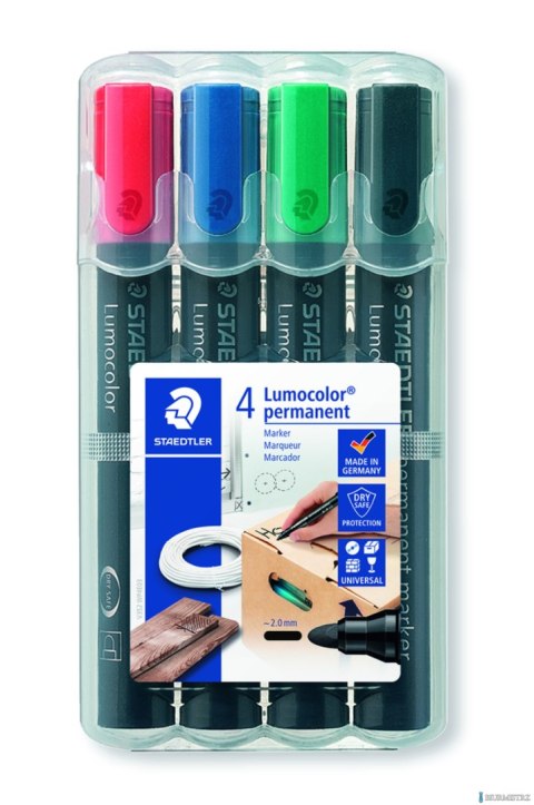 Marker Lumocolor, wodoodporny, okrągły, 4 kol. (2, 3, 5, 9) w etui box, Staedtler S 352 WP4 Marker Lumocolor, wodoodporny, okrągły, 4 kol. (2, 3, 5, 9) w etui box, Staedtler S 352 WP4
