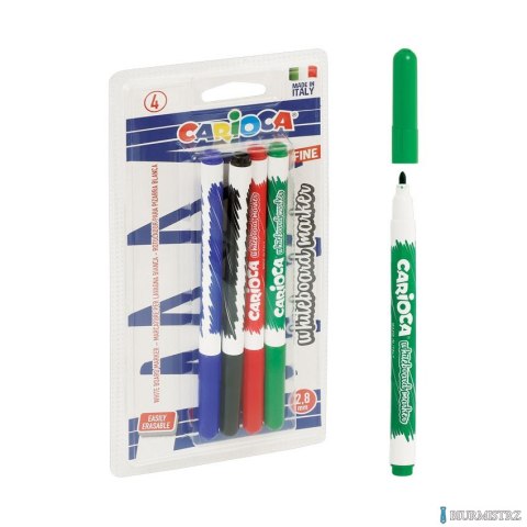 Markery tablicowe CARIOCA 4kolory 43231 Markery tablicowe CARIOCA 4kolory 43231