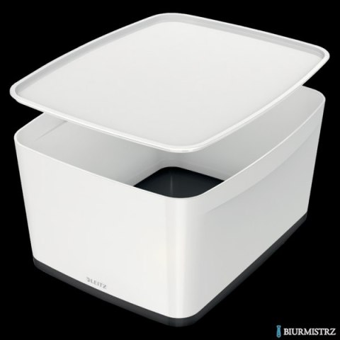 Pojemnik_ MyBox duży z pokrywką, biało-czarny 52161095 Pojemnik_ MyBox duży z pokrywką, biało-czarny 52161095