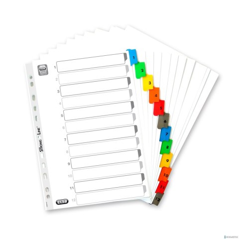 Przekładki kartonowe MYLAR A4, kolorowe 1-12 OXFORD 100204616 Przekładki kartonowe MYLAR A4, kolorowe 1-12 OXFORD 100204616