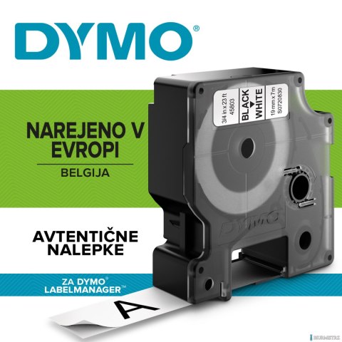 Taśma DYMO D1 - 19 mm x 7 m, czarny / biały S0720830 do drukarek etykiet Taśma DYMO D1 - 19 mm x 7 m, czarny / biały S0720830 do drukarek etykiet