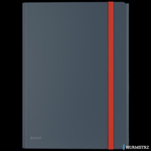 Teczka z gumką i kieszonką Leitz Cosy, PP, szara 46190089 Teczka z gumką i kieszonką Leitz Cosy, PP, szara 46190089